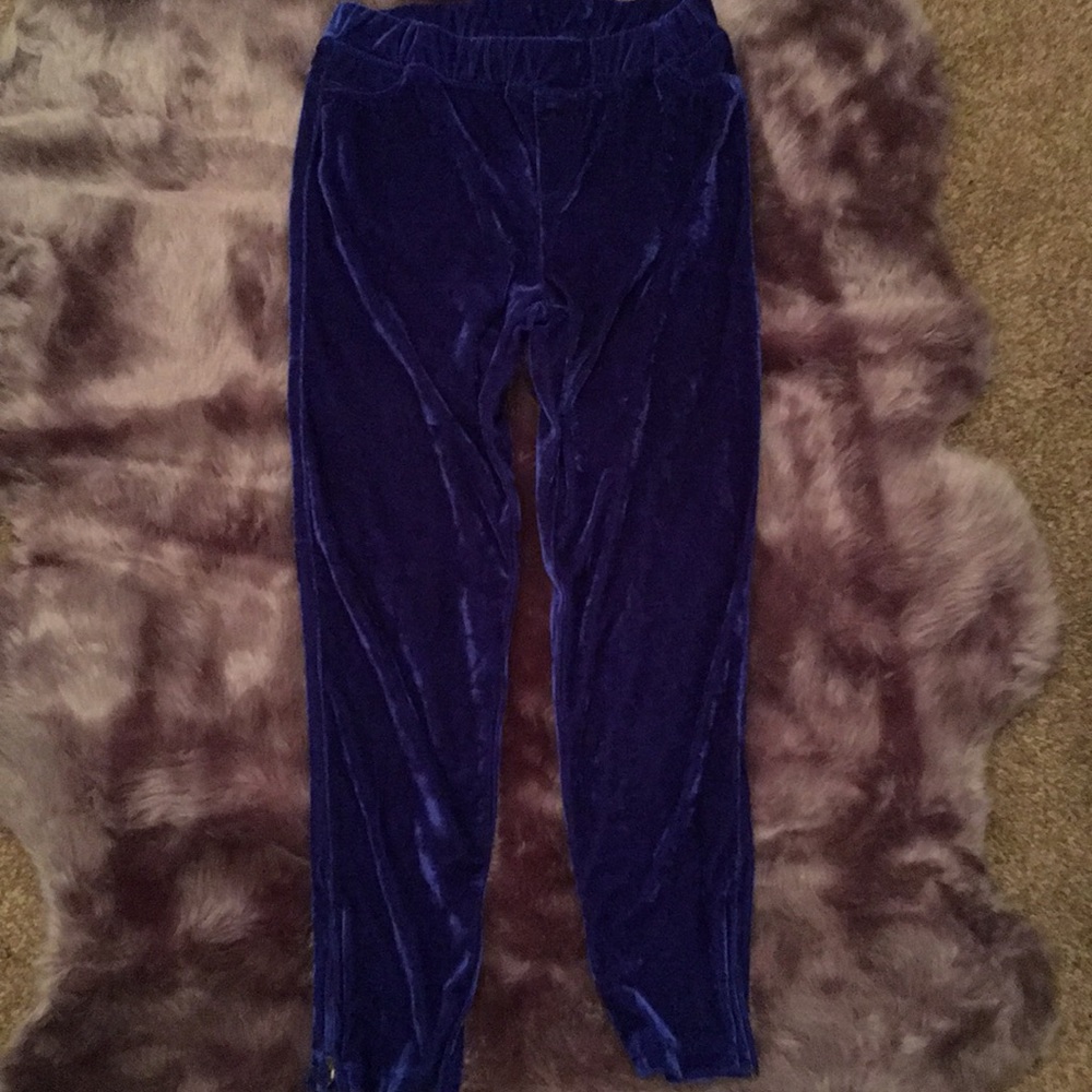 Bright Blue Crushed Velvet Lounge Pants 💙 90’s